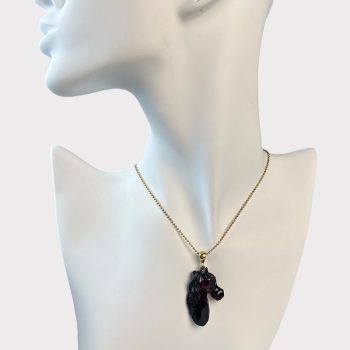 Stylish cherry amber engraved pendant for the Earthling