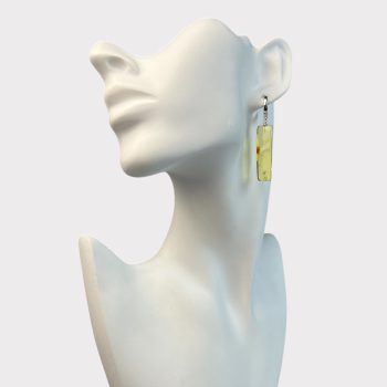 Stylish elongated clear amber earrings