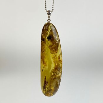 Delicate massive greenish yellow amber earrings and pendant set