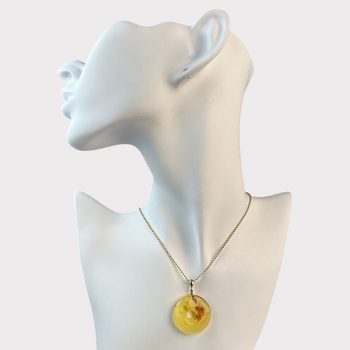 Expressive yellow amber necklace with hole