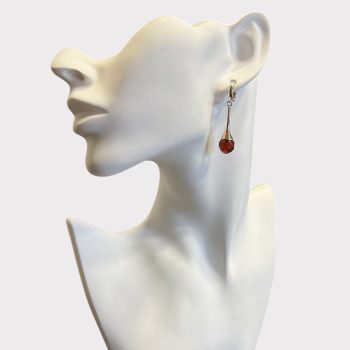 Youthful faceted cherry amber earrings