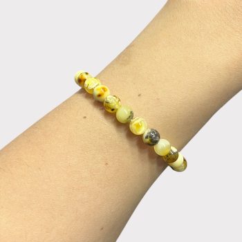 Gorgeous set of speckled amber earrings and bracelet