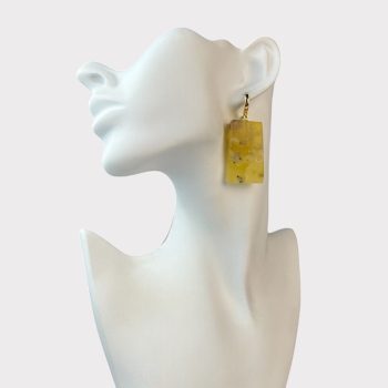 Refined matt yellow amber earrings