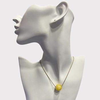 Stylish faceted yellow amber necklace