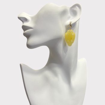 Stylish matt yellow amber earrings Kuršiukai