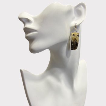 Charming abstract speckled amber earrings