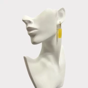 Fine yellow amber earrings in elongated shapes