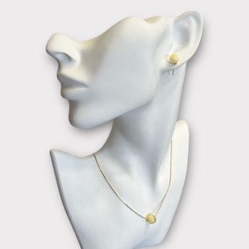 Fine set of landscape amber earrings and pendant