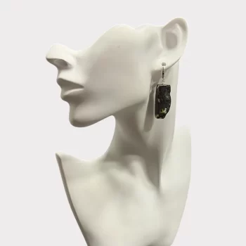 Delicate and expressive speckled amber earrings