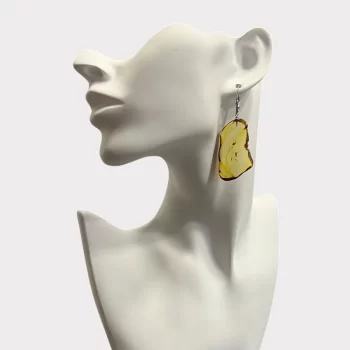 Charming cut clear yellow amber earrings