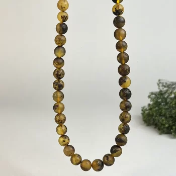 Fine matt amber amber beads necklace 2