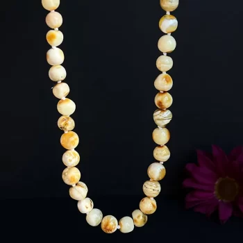 Stunning shiny amber landscape beads necklace 2