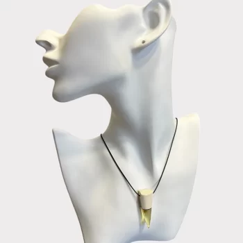 Stylish elk antler and clear amber men's tusk pendant 2