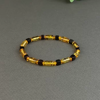 Men's bracelet and necklace set 2 - stylish amber details in various shapes
