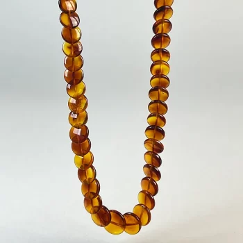Stylish transparent honey coloured floppy amber necklace 2