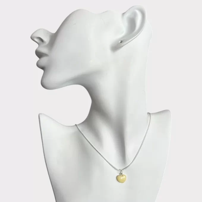 Fine set of light landscape amber earrings and heart-shaped pendant 2