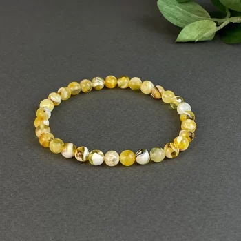 Youthful landscape amber bead bracelet