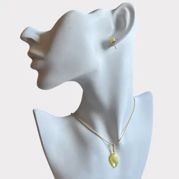 Charming Landscape Amber Necklace and Earring Tacks Set 2
