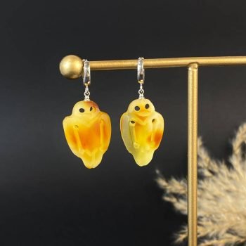 Modrnūs ir stilingi gelsvo gintaro auskarai ''Kuršiai"