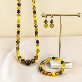 Išskirtinis ir prabangus įvairių spalvų gintaro rinkinys