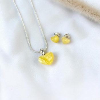 Minimalistinis ir modernus peizažinio gintaro rinkinys